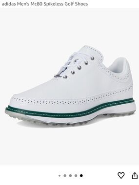adidas Men's Mc80 Spikeless Golf Shoes, White/Green